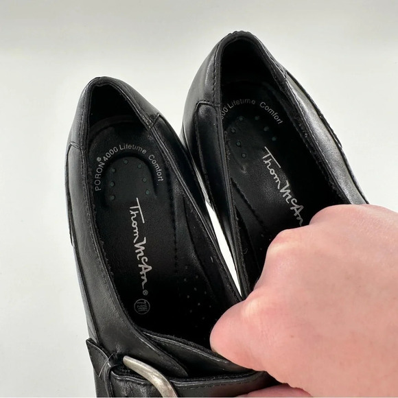 Thom mcan womens oxfords size 7.5 W black leather square toe vintage 90s - Picture 12 of 13